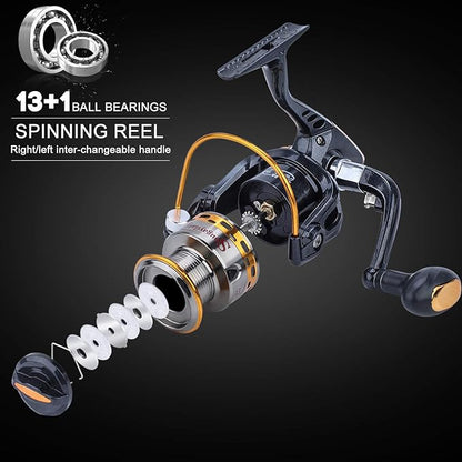 Sougayilang Fishing Rod Reel Combos Carbon Fiber Telescopic Fishing pole with Spinning Reel for Travel Saltwater Freshwater Fishing