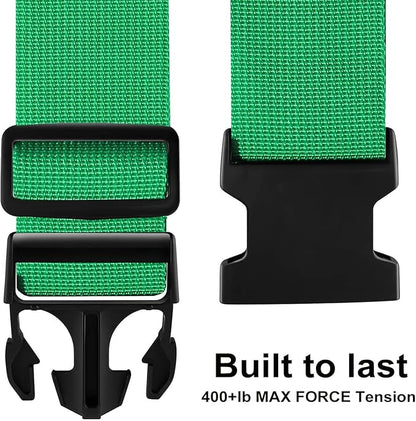 Luggage Straps for Suitcases TSA Approved-2 Pack Bright Personalized Luggage Belt Strap for Suitcase/Carry On Bag Luggage Accessories for Travel (Neon Green)