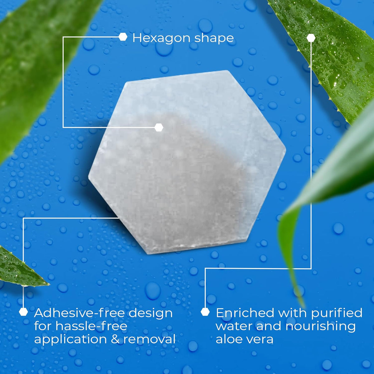 Hexagels Plus Aloe Vera - Advanced Healing Hydrogel Pads for Blister Prevention & Soothing Burn Care - Foot, Heel, Toe, & Ankle Protection, Pack of 200, 1-Inch Patches, Original Formula