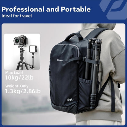 Fotopro 73" Carbon Fiber Tripod for Camera, Compact Travel Tripod with Ball Head, Detachable Monopod with Quick Release Plate and Camera Bag, Load up to 22lbs/10KG