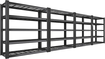 REIBII 3010LBS Storage Shelves 72" H Garage Shelving Heavy Duty Metal Shelving 5 Tier Adjustable Metal Shelves for Storage for Kitchen Pantry Warehouse Basement 72" H x 35.5" W x 16" D, 4 Pack