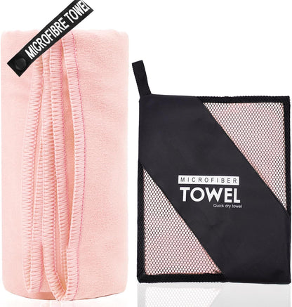 Microfiber Travel Towel, Soft Lightweight Quick Dry Towel, Super Absorbent Compact Travel & Sports & Beach Towels for Camping, Backpack, Gym, Swimming, Yoga, Hiking (XL:30"×60" -Pink)