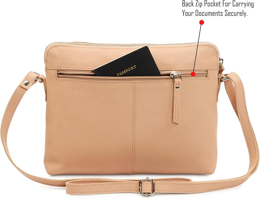 Wise Owl Accessories Small Soft Pebbled Real Leather Crossbody Handbags Purses Sling Crossover Shoulder Bag