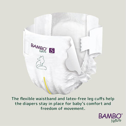 Bambo Nature Premium Baby Diapers - Green Bag, Size 5, 132 Count