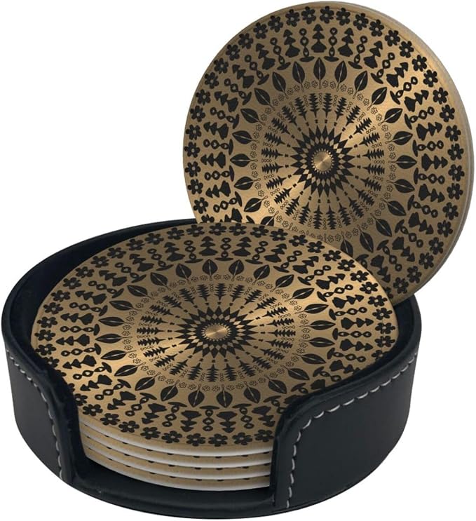 Drink Coasters with Holder Stand Set of 6