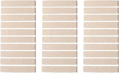 Furnigear Felt Strips with Adhesive Backing for Furniture - Felt Furniture Pads for Hardwood Floors, Furniture Chair Feet Felt Pads, Furniture Floor Protector Sliders 30 Pcs 3 x 1/2" Rectangular Beige