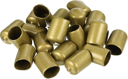 uxcell 20pcs Rubber End Caps 15mm ID Vinyl Round Tube Bolt Cap Cover Thread Protectors Gold
