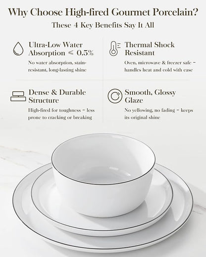 MALACASA 18-Piece Dinnerware Set