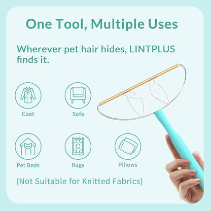 220mm-Blade-LINTPLUS Pet Hair Remover Max for Large Areas x2 Bigger Than Pro(Dog Hair Remover) - Deep Cleaner Pro Cat Hair Remover Multi Fabric Pet Hair Removal Tool&Carpet Rake