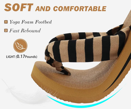 KuaiLu Flip Flops for Women with Arch Support Yoga Mat Comfortable Summer Beach Walking Thong Cushion Sandals Slip On Indoor Outdoor
