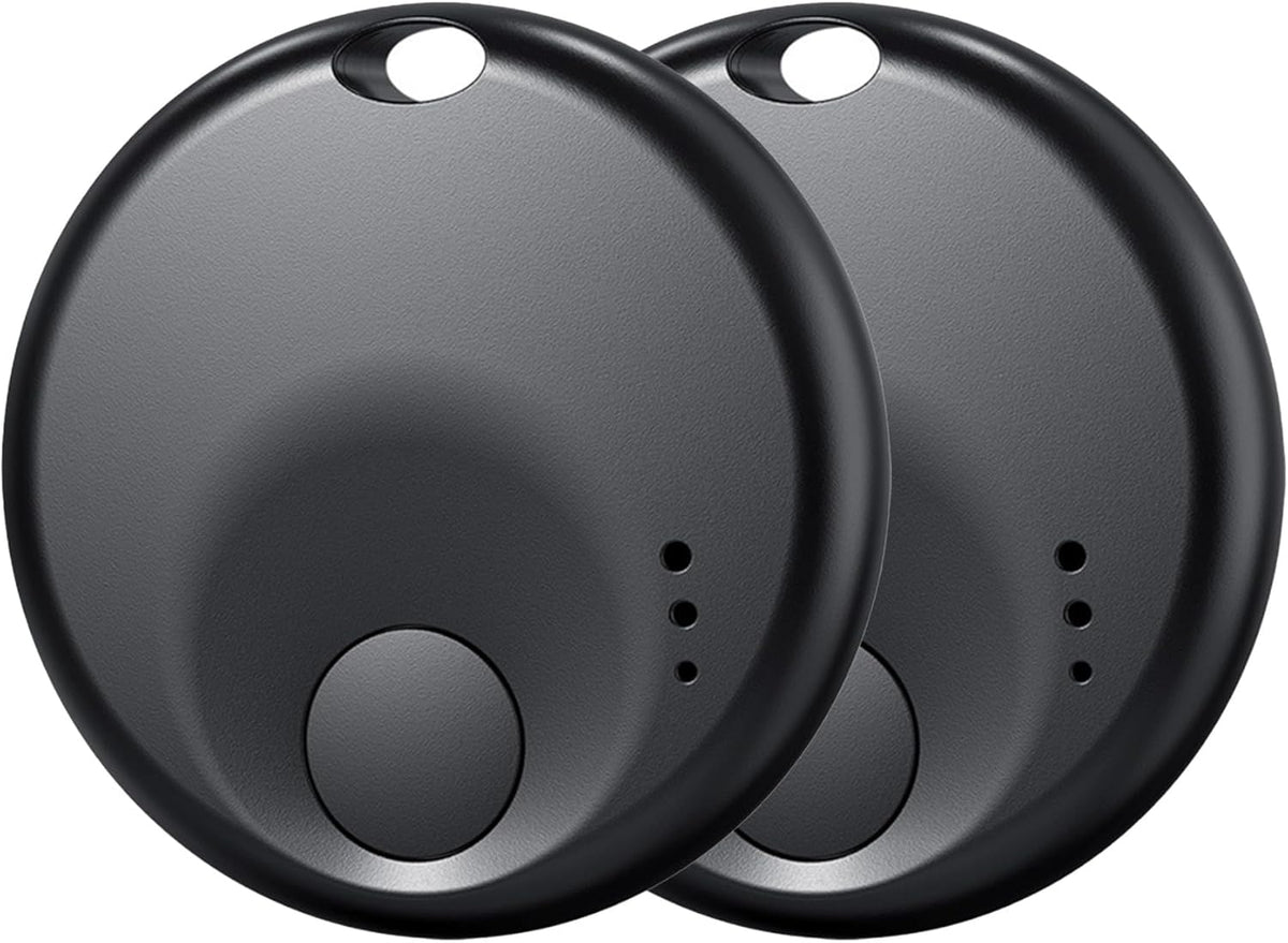 Premium Tracker Tag - Smart Bluetooth Tracker, Works with Apple Find My APP (iOS Only, Not for Android), Smart Tag Keys Finder & Item Locator for Keys, Luggage, Pets & Wallet (2 Pack Black)
