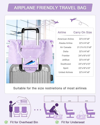 Daughter Niece Gifts for Teen Girl Kids, Initial Travel Duffel Bag Sports Gym Bag Personalized Gifts Weekender Bag，Monogram Overnight Bag Cute Dance Bag Birthday Bridesmaid Gifts for Women(Purple, M)