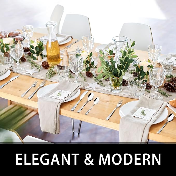 49-Piece Silverware Set with Organizer, Food-Grade Stainless Steel Flatware
