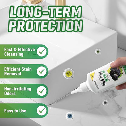 Stain Remover Gel Cleaner, Home Stain Remover Cleaner for Front Loader Washing Machine Black Stain Removal Multi-Surface Stain Cleaning Gel for Bathroom Seals, Grout, Shower & Tile,Caulk,Tub