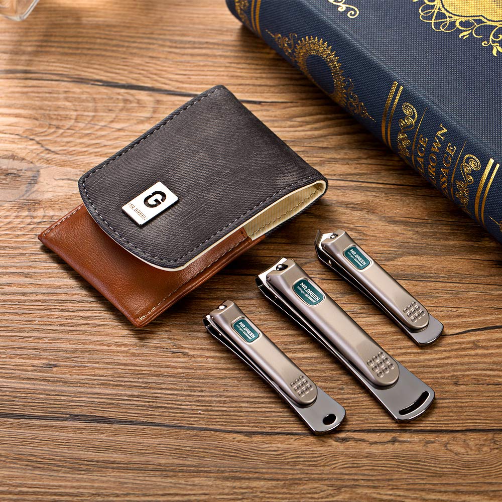 MR.GREEN 3 pcs Nail Clippers Set Stainless Steel Nail Clippers & Slant EDG Toenail Clipper Cutter for Men and Women