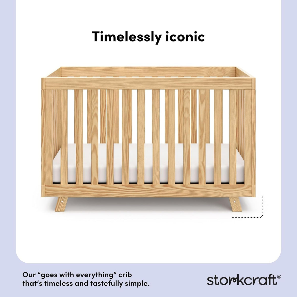 Storkcraft Beckett Grow-with-Me Convertible Crib (Natural) – GREENGUARD Gold Certified, Converts to Toddler Bed & Daybed, Fits Standard Crib Mattress, Easy-to-Assemble