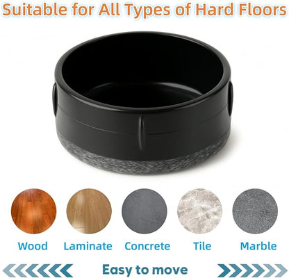 Wrought Iron Patio Furniture Feet Caps - Furnigear 1-1/2" Round Plastic Outdoor Chair Leg Caps, Floor Protectors Patio Furniture Replacement Rubber Feet with Heavy Duty Looped Felt (16 Pack, Black)