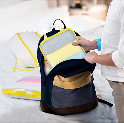 Lightweight Compression Packing Cubes for Suitcases, Compressible Expandable Travel Packing Organizer with Clear Toiletries and Backpack Bag, Travel Essentials for Carry on Luggage 7 Set
