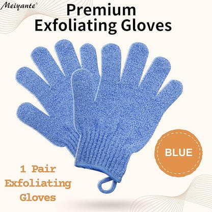 Exfoliating Glove - Body Scrub for Smooth and Soft Skin - Body Exfoliator for Ingrown Hair Dead Skin Remover and Itchy and Flaky Skin - Scrubber Shower Accessories 1 Pair Glove Mens Stocking Stuffer