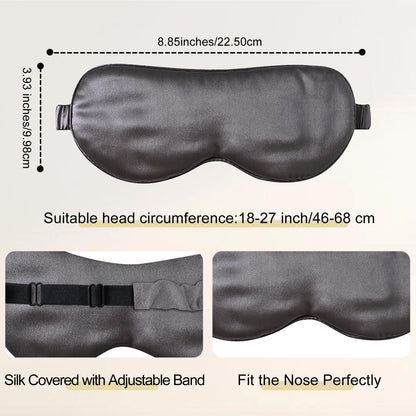 ZIMASILK Adjustable 100% 22 Momme Mulberry Silk Sleep Mask for Sleeping, Filled with Premium Mulberry Silk, Softest & Breathable Eye Sleeping Mask (Blackish Grey)