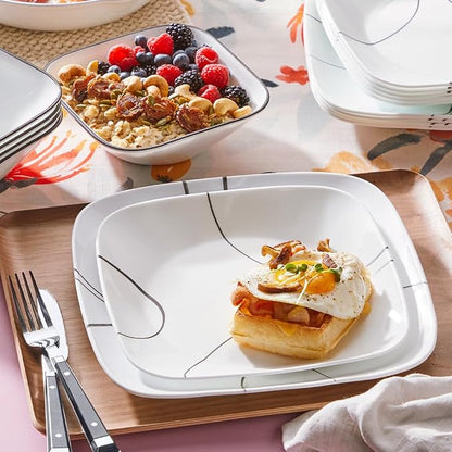 Corelle 18-Piece Service for 6 Dinnerware Set Triple Layer Glass and Chip