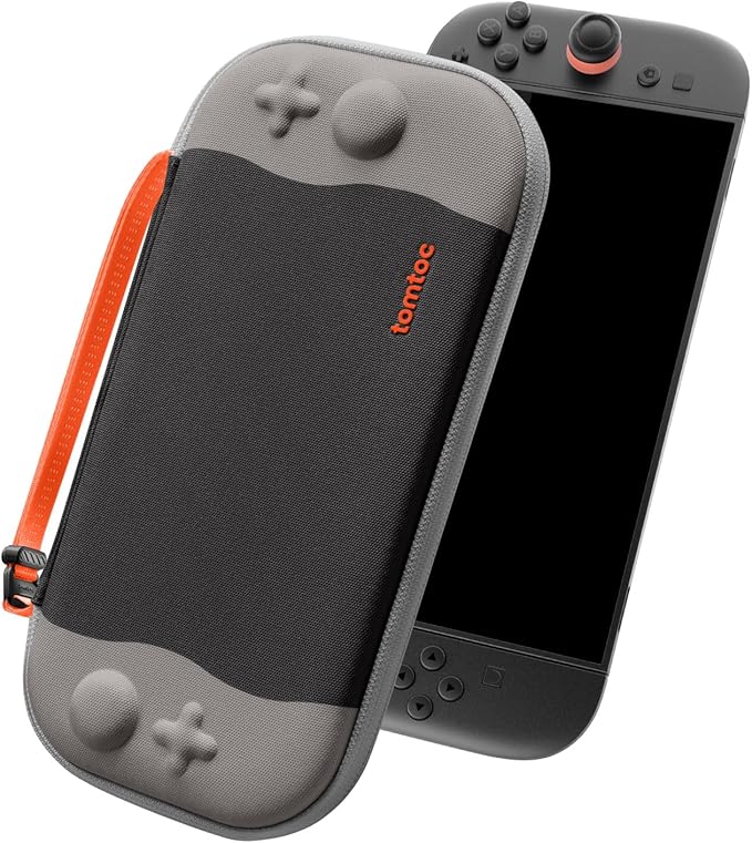 tomtoc Slim Carrying Case for Nintendo Switch 2 Model 2025, Odorless Felt Protective Hard Shell with 12 Game Card Slots, Portable Travel Storage Case with Original Patent and Military Grade Protection