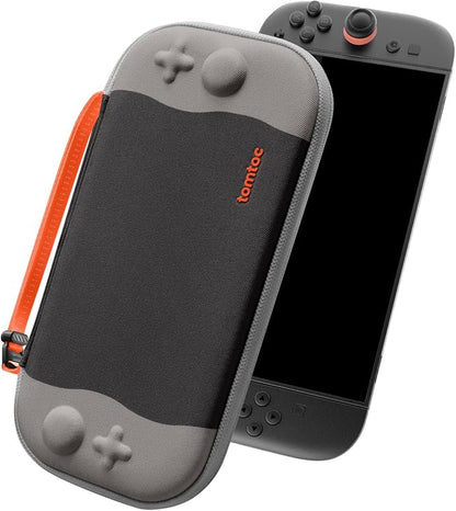 tomtoc Slim Carrying Case for Nintendo Switch 2 Model 2025, Odorless Felt Protective Hard Shell with 12 Game Card Slots, Portable Travel Storage Case with Original Patent and Military Grade Protection