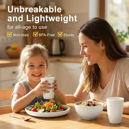 Dinnerware Sets for 8, Wheat Straw Plate and Bowl Set, Unbreakable Kitchen Set