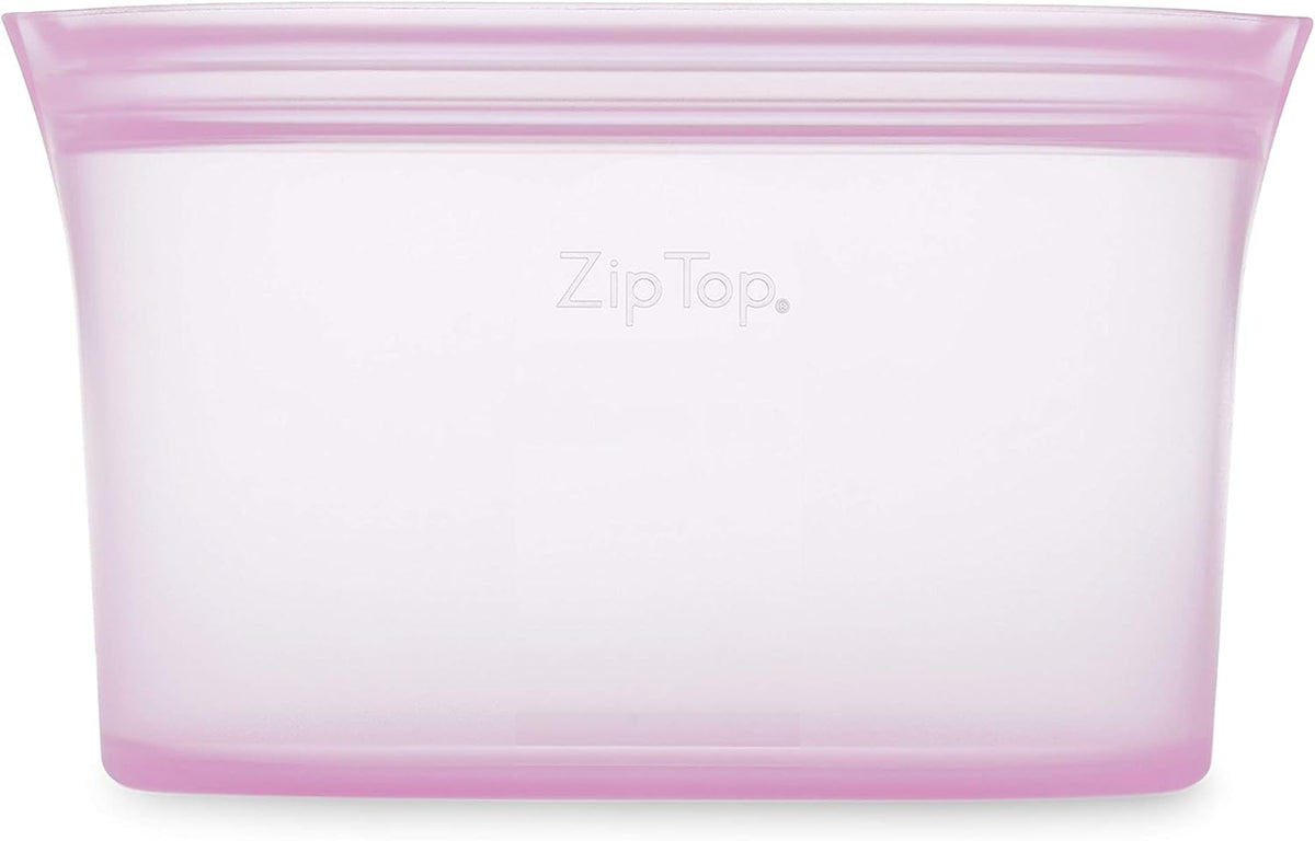 Zip Top Reusable Food Storage Bags | Medium Dish [Lavender] | Silicone Meal Prep Container | Microwave, Dishwasher and Freezer Safe | Made in the USA