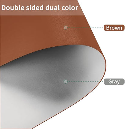 Vanity Cover Top Protector - Can Be Used On Both Sides Waterproof and Easy to Clean Good Flatness Used for Dresser Table(Brown+Gray 10x60)
