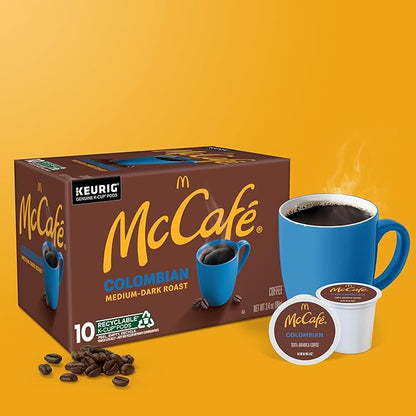 McCafe Colombian, Single Serve Coffee Keurig K-Cup Pods, Medium Roast, 60 Count, (6 Packs of 10)