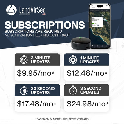 LandAirSea 54 GPS Tracker - Made in the USA from Domestic & Imported Parts. Long Battery, Magnetic, Waterproof, Global Tracking. Subscription Required