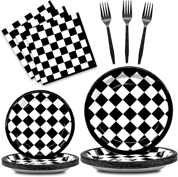 96 Pieces Racing Theme Party Supplies