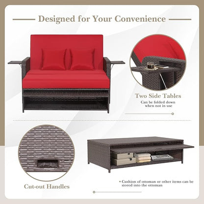 Tangkula Patio Rattan Daybed