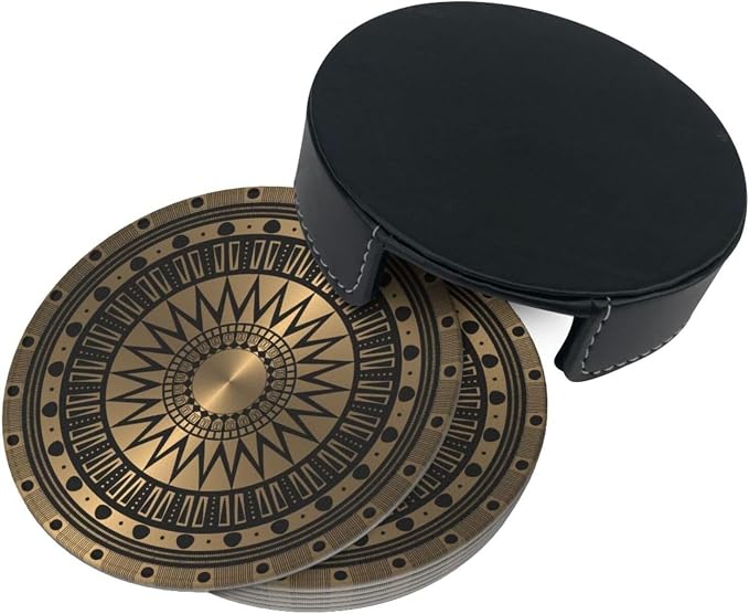 Drink Coasters with Holder Stand Set of 6