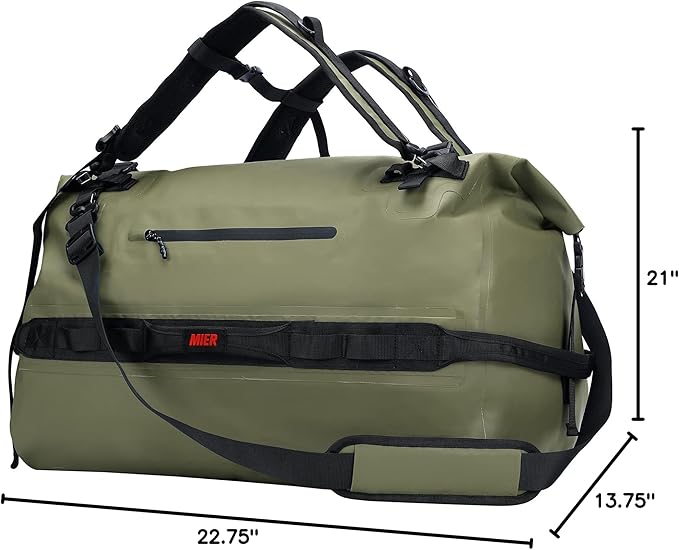 MIER Large Waterproof Duffel Bag Rolltop Dry Backpack Duffle Bags for Kayaking, Rafting, Boating, Swimming, Camping, Travel, Gym, Beach, 60L/80L