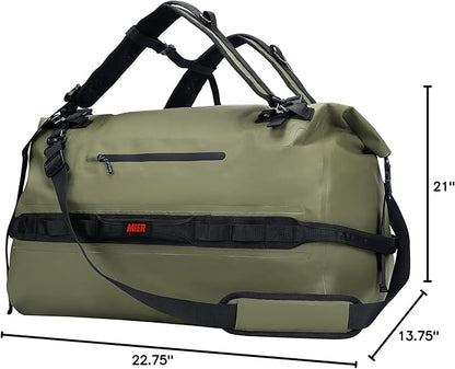 MIER Large Waterproof Duffel Bag Rolltop Dry Backpack Duffle Bags for Kayaking, Rafting, Boating, Swimming, Camping, Travel, Gym, Beach, 60L/80L