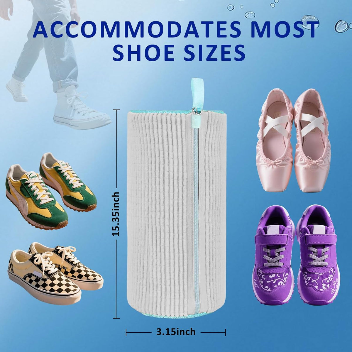 Shoe Washing Machine Bag Reusable Laundry Bag for Sneakers Boots Delicates Machine Wash Safe Shoe Cleaner Protect Deep Clean in Washers