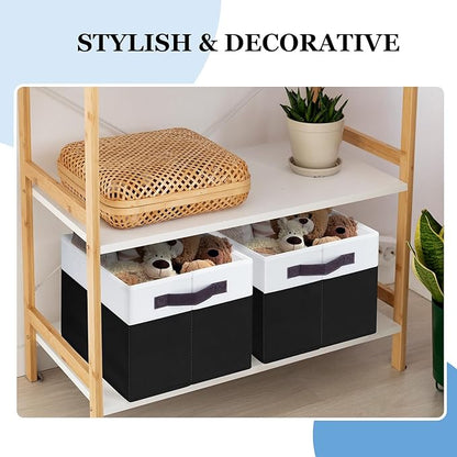 Criusia 8 Pack Large Storage Baskets for Room Organization, Multi-Purpose Bins for Closet, Shelves, Kitchen, Office, Decorative Fabric Foldable Storage Boxes with Handles (14L*10W*9.5H)