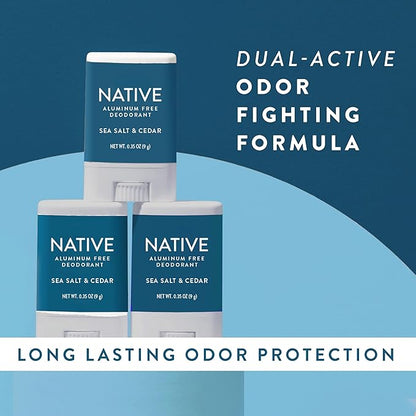 Native Deodorant | Natural Deodorant for Men, Aluminum Free with Baking Soda, Probiotics, Coconut Oil and Shea Butter | Sea Salt & Cedar
