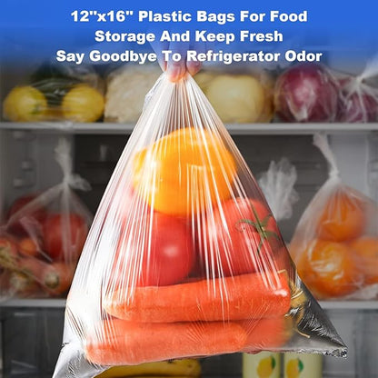 14x20 Plastic Produce Bags on a Roll - Clear Plastic Bags for Food, Vegetable, Fruits, Bread, Pet Bags and Grocery Clear Bag- 350 Bags/roll (10 Rolls), FBA-PB1420-10-US