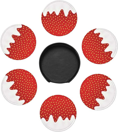 6 Pack Funny Strawberry Coaster