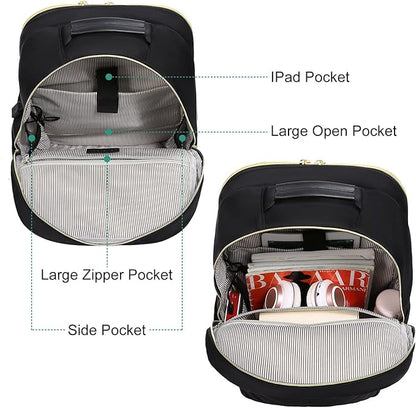 LOVEVOOK Large Travel Backpack Women with 17.3-inch Laptop Compartment, Work Business Computer Carry On Backpack Purse, Hiking Backpack Waterproof Outdoor Sports Rucksack Bag, Black
