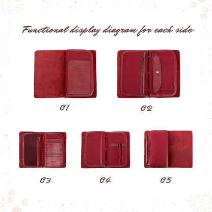 Genuine Leather Nomad Organizer Travel Wallet | Women's Wallet Clutch Passport Holder
