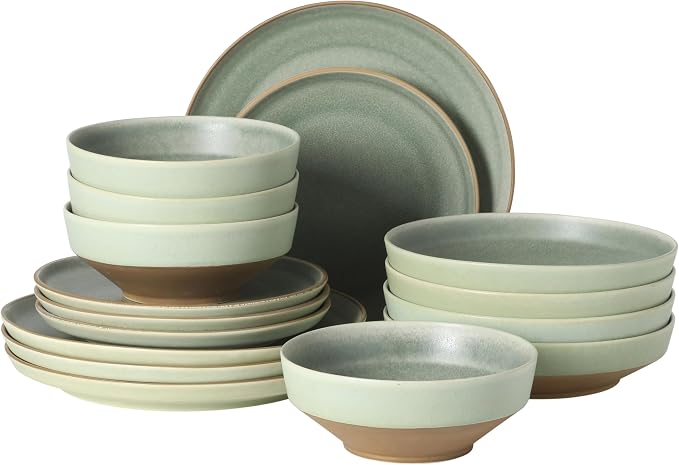 Gibson Elite Octavia Place 16 Piece Stoneware Dinnerware Set, Service