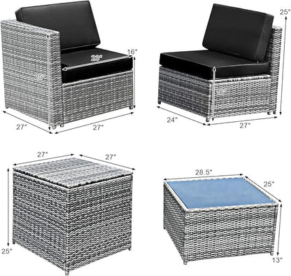 Tangkula 8 Pieces Wicker Patio Furniture Set