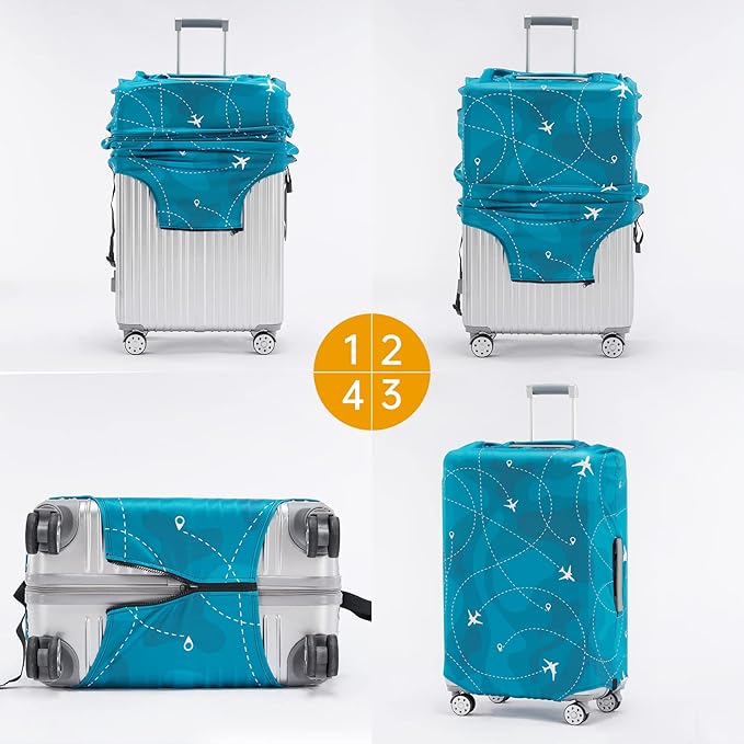 Travelkin Luggage Cover Washable Suitcase Cover Suitcase Protector Anti-scratch Suitcase cover Fits 18-32 Inch Luggage(M for 22-25 Inch Luggage)