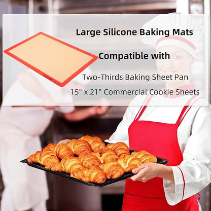 AMYONE Silicone Baking Mat for 2/3 Size Sheet Pan, 15x21" Big | Food Grade