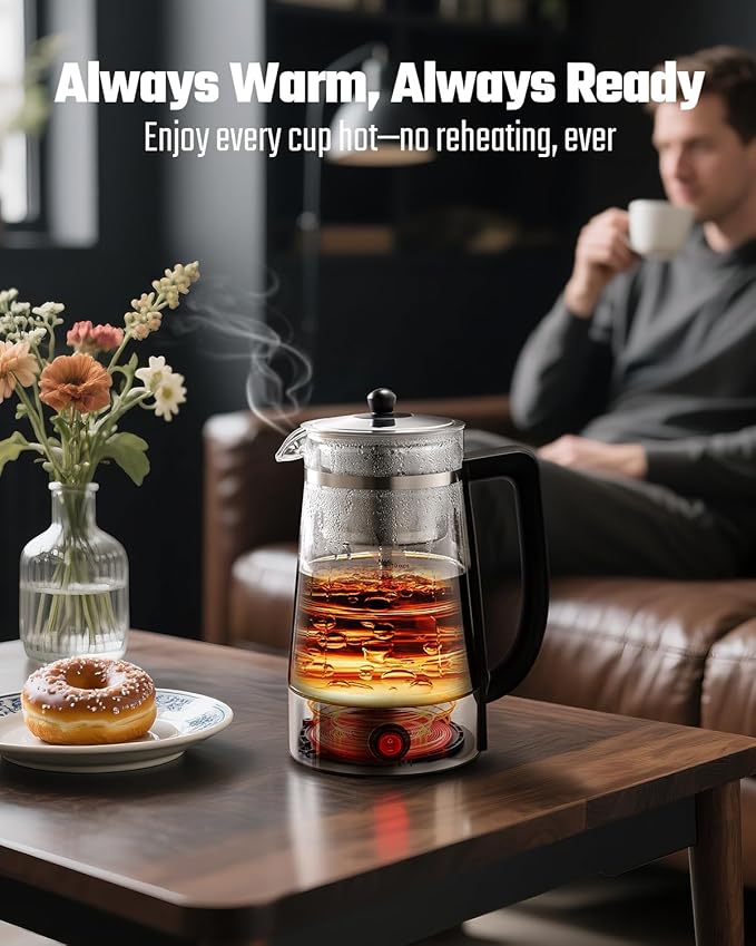Percolator Coffee Pot Electric 10 Cup, Automatic Keep Warm, Stainless Steel Basket, Cool-Touch Handle