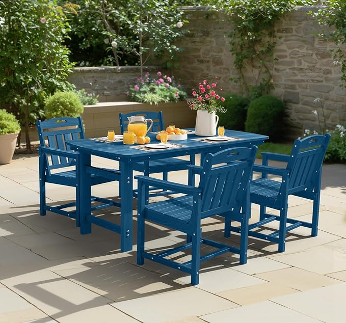 Ciokea HDPE Outdoor Patio Dining Chairs Set of 2, All-Weather Porch Chair
